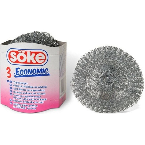 Söke 3 Economic steel scouring pad for dishes 3 pieces