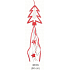 Sapling wooden red - white for hanging 60 cm