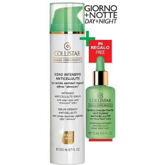 Collistar Intensive Anticellulite Serum (Siero Intensivo Anticellulite) intensive anti-cellulite serum 200 ml + Superconcentrated Night Treatment night anti-cellulite product 75 ml, cosmetic set
