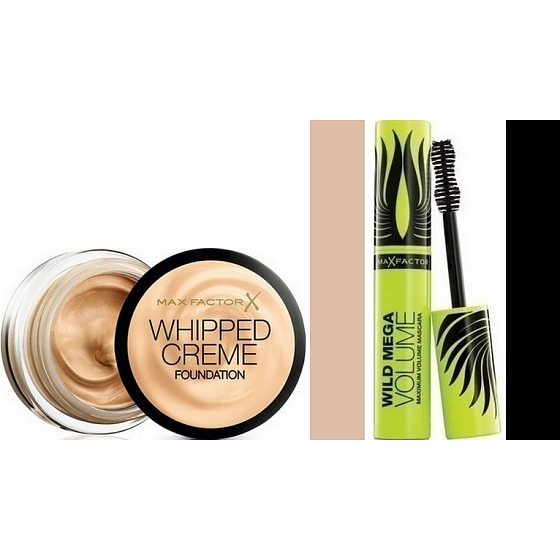 Max Factor Whipped Creme Foundation make-up 55 Beige 18 ml + Wild Mega Volume mascara black 11 ml