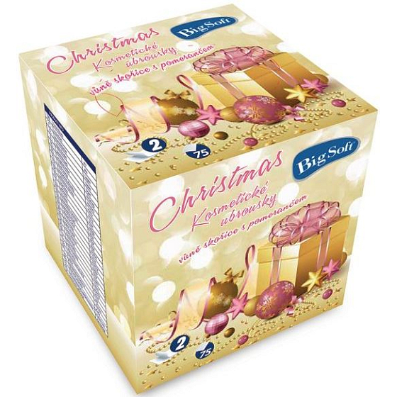 Big Soft Christmas paper handkerchief fragrance cinnamon with orange white 2 ply 75 pieces