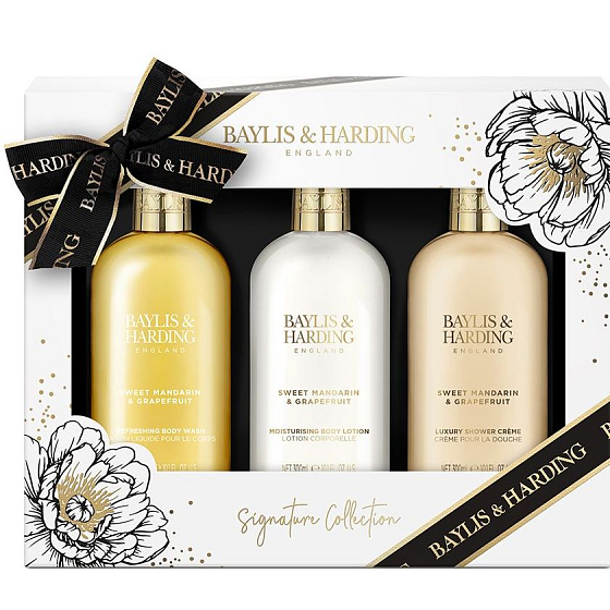 Baylis & Harding Sweet Tangerine & Grapefruit Cleansing Gel 300 ml + shower cream 300 ml + body lotion 300 ml, cosmetic set for women