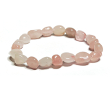 Rose bracelet elastic natural stone, stone 8 - 10 mm / 16 - 17 cm, love stone