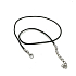 Waxed cord black with carabiner length 60 x 2 cm 1 piece