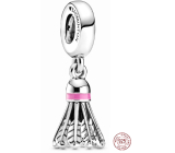 Sterling silver 925 I love badminton - Badminton ball, bracelet pendant sport