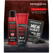 Dermacol Men Agent Eternal Victory 3in1 shower gel 250 ml + deodorant spray 150 ml + peeling face mask 2 x 7,5 ml, cosmetic set for men