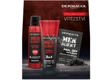 Dermacol Men Agent Eternal Victory 3in1 shower gel 250 ml + deodorant spray 150 ml + peeling face mask 2 x 7,5 ml, cosmetic set for men