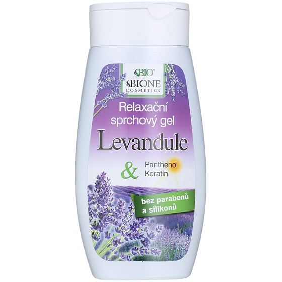 Bione Cosmetics Lavender & Panthenol, Keratin Relaxing Shower Gel for All Skin Types 250 ml