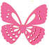Felt butterfly pink decoration 6 cm