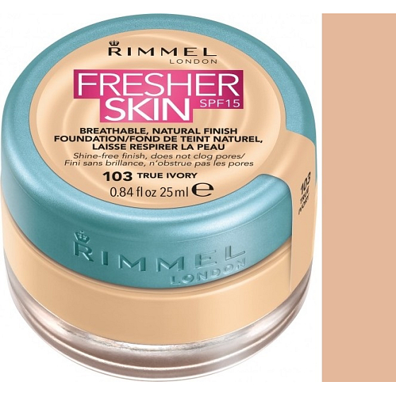 Rimmel London Fresher Foundation Foundation 103 True Ivory 25 ml
