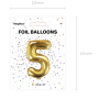 Foil balloon number 5, 35 cm