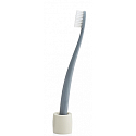 The Natural Family Co. Soft Bio toothbrush and stand Gray made of resin and corn starch
