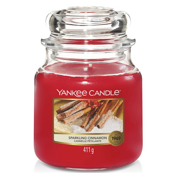 Yankee Candle Sparkling Cinnamon - Sparkling Cinnamon scented candle Classic medium glass 411 g