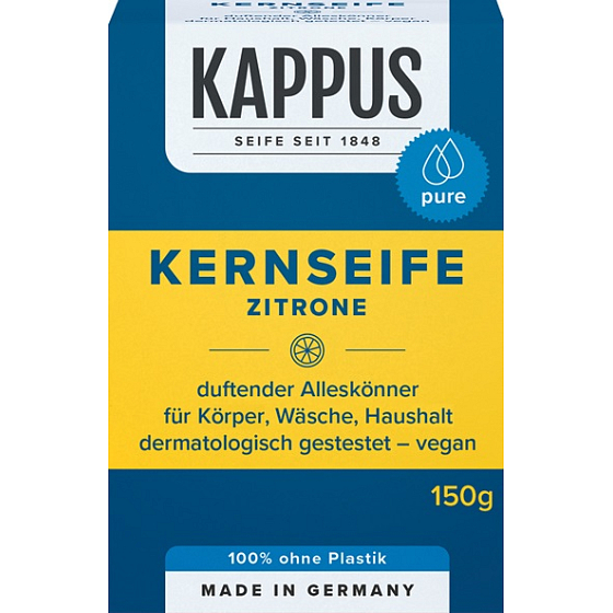Kappus Kernseife Lemon universal hard natural soap made from natural substances 150 g