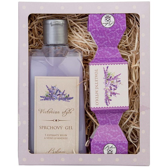 Bohemia Gifts Victorian Style Lavender shower gel 200 ml + handmade toilet soap 30 g, cosmetic set for women