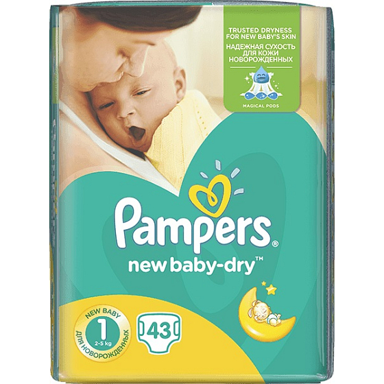Pampers New Baby Dry 1 Newborn 2-5 kg disposable diapers 43 pieces