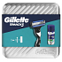 Gillette Mach3 shaver + Soothing Sensitive shaving gel with aloe vera 75 ml + tin box, cosmetic set for men
