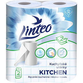 Linteo 2-ply kitchen paper towels, 2× 10 m, 2 rolls