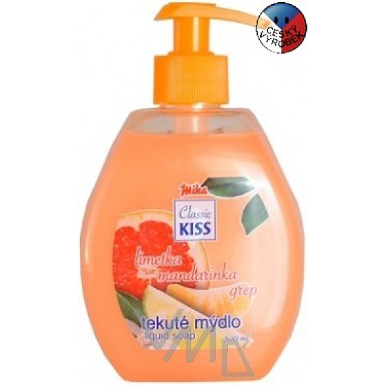 Mika Kiss Classic Lime, mandarin and grapefruit liquid soap with pump 500 ml