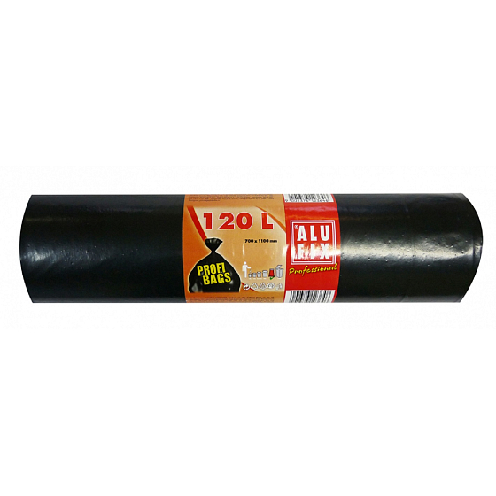 Alufix Garbage bags solid black, 45 µ, 120 liters, 70 x 100 cm, 10 pieces