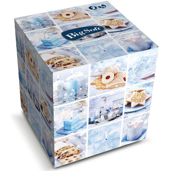 Big Soft Winter handkerchiefs white 2 ply 75 pieces