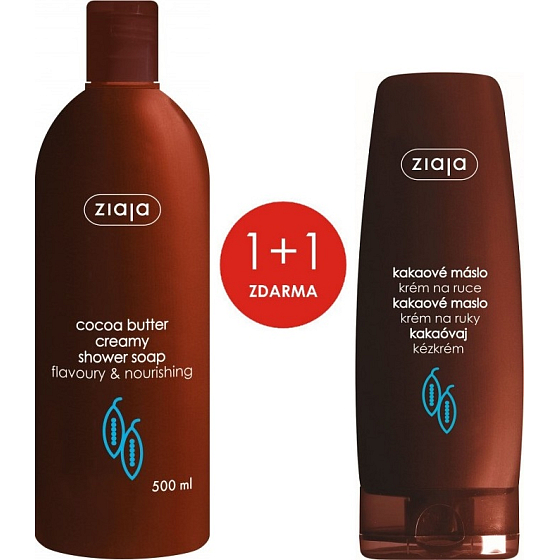 Ziaja Cocoa butter creamy shower soap 500 ml + hand cream 80 ml, duopack