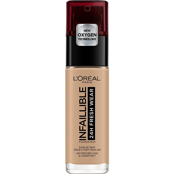Loreal Paris Infallible 24H Fresh Wear Foundation covers imperfections, does not smudge, does not dry out the skin 220 Sand 30 ml