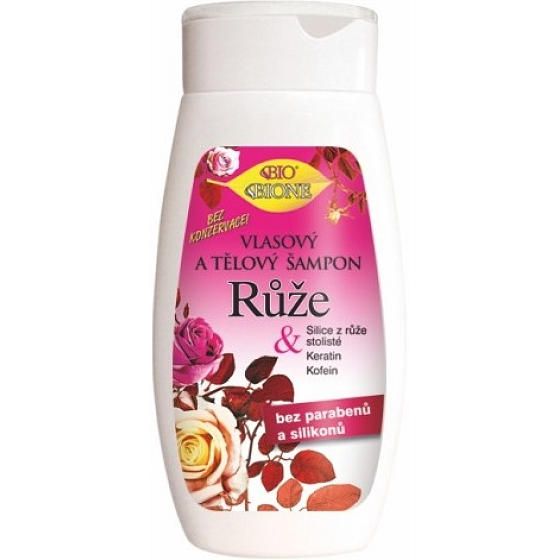 Bione Cosmetics Rose 2 in 1 hair and body shampoo for all hair types 260 ml