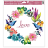 Non-adhesive window film wreath Love 33 x 30 cm