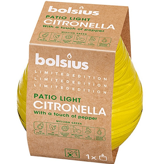 Bolsius Citronela repellent candle in glass 90 x 94 mm 1 piece