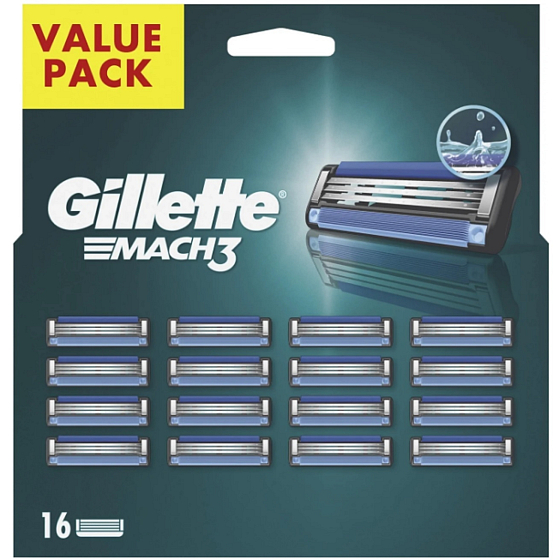 Gillette Mach3 replacement heads 16 pieces, for men