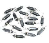 Hematite Pendulum Hexagon Pendant Natural Stone 41 x 13 mm, Hand Carved, Stone of Healthy Blood