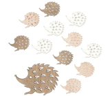 Wooden hedgehog 4 cm 12 pieces assorted colors