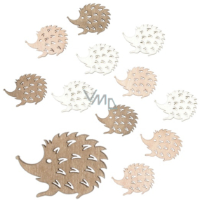 Wooden hedgehog 4 cm 12 pieces assorted colors
