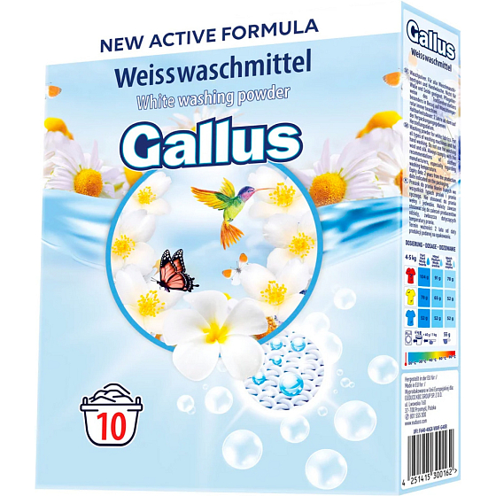Gallus Laundry Powder White, 10 doses, 650 g