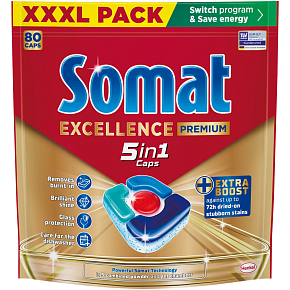 Somat Excellence 5in1 dishwasher tablets, 80 pcs Somat Excellence 5in1 dishwasher tablets, 80 pcs