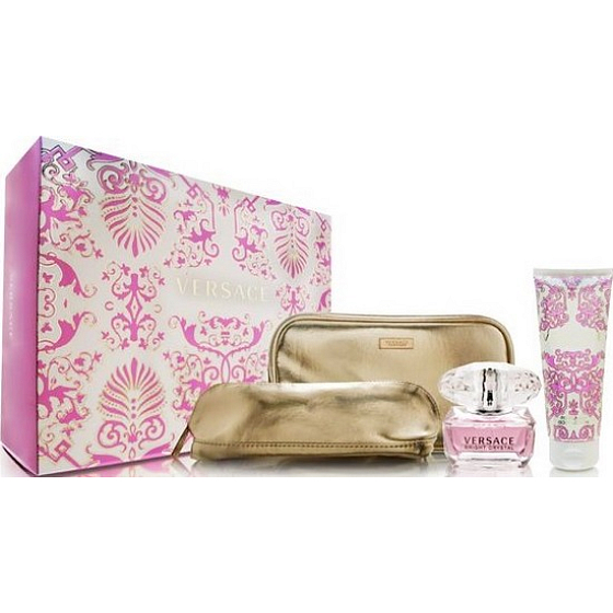 Versace Bright Crystal EdT 90 ml Eau de Toilette + 100 ml Body Lotion + Gift Bag, Gift Set