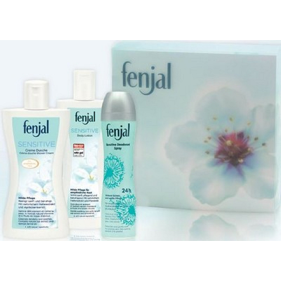 Fenjal Sensitive shower gel 200 ml + body lotion 200 ml + Deodorant spray 150 ml, cosmetic set