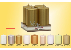 Lima Smooth Metallic Silver Candle Cylinder 50 x 100 mm 4 pieces