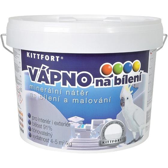 Kittfort Lime for Whitewashing Mineral Coating for Whitewashing and Painting 6 kg