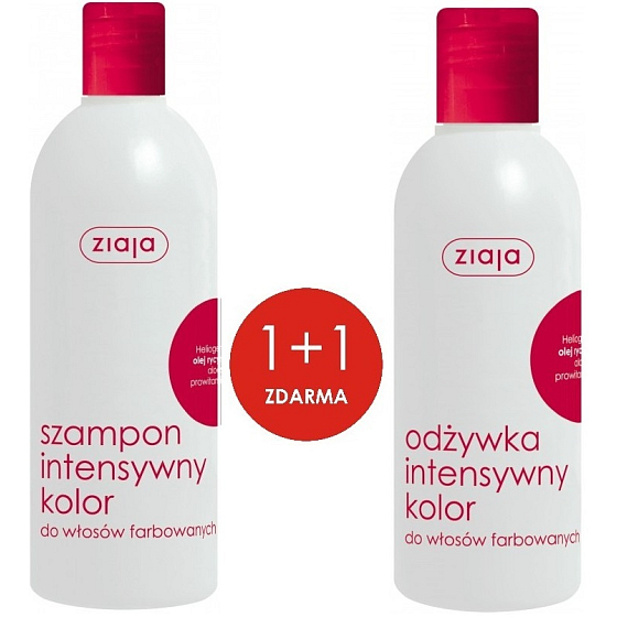 Ziaja Intensive color shampoo for colored hair 400 ml + Intensive color conditioner for colored hair 200 ml, duopack