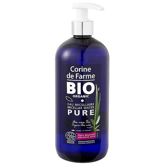 Corine de Farme Bio Organic Pure Aloe Vera micellar cleansing water for very sensitive and reactive skin dispenser 500 ml