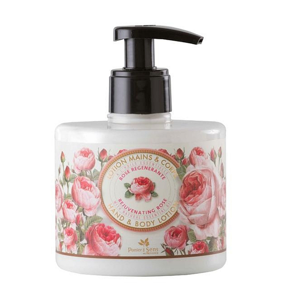 Panier des Sens Rose regenerating, soothing body and hand lotion dispenser 300 ml