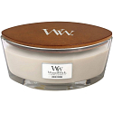 WoodWick Wood Smoke - Cedar wood smoke scented candle with wooden wide wick and boat lid 453 g