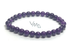 Sugilit bracelet elastic natural stone, ball 6 mm / 16 - 17 cm, love stone