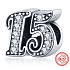 Charm Sterling silver 925 15 anniversary, bead on bracelet