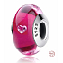 Charm Sterling silver 925 Murano pink with heart, bead on bracelet love