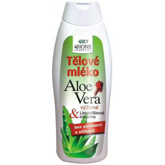 Bione Cosmetics Aloe Vera with Hazelnut Protein Body Lotion for All Skin Types 500 ml