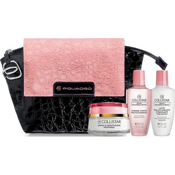 Collistar Special Normal and Dry Skins Deep Moisturizing Cream 50 ml + multivitamin tonic 50 ml + multivitamin cleansing milk 50 ml + bag, cosmetic set