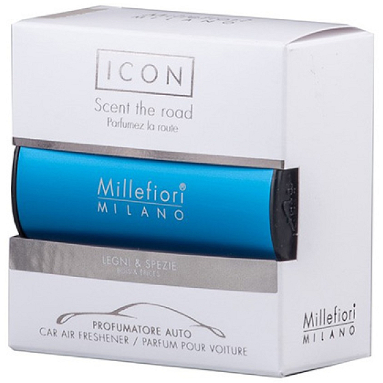 Millefiori Milano Icon Legni & Spezie - Wood and Spices car fragrance Classic blue 47 g